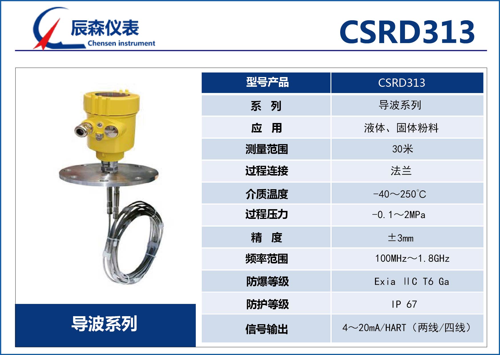 導(dǎo)波雷達物位計CSRD313